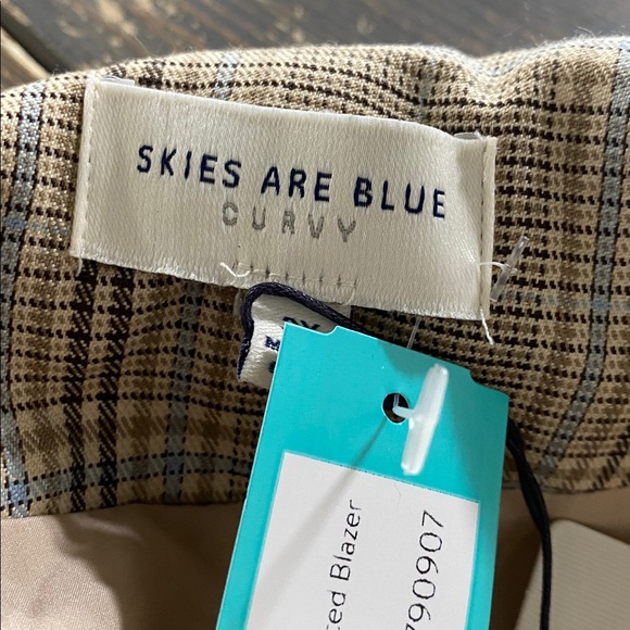 Skies Are Blue Sail Lightweight Double Breasted Blazer Tan - Size 3X - Picture 5 of 9